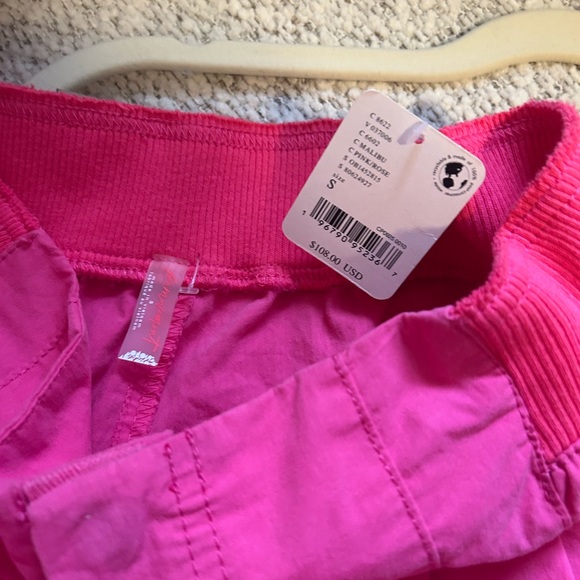 Free people Movement Memorize me workout khaki Bright Pink Cargo Pants wind - Picture 7 of 7